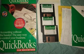 Quickbooks For Macintosh Version 3.  0 Euc 3 Floppy Disks 1995 Version Vintage