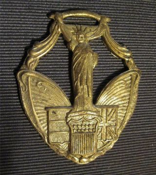 Wwi Statue Of Liberty Watch Fob Antique 1917 -