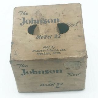 Antique Johnson Fishing Spincast Reel - Model 22 - Box Only - Made In Usa