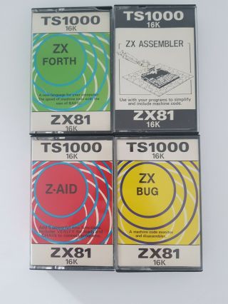 4 Timex Ts1000/sinclair Zx81 Tape Cassettes Computer Software