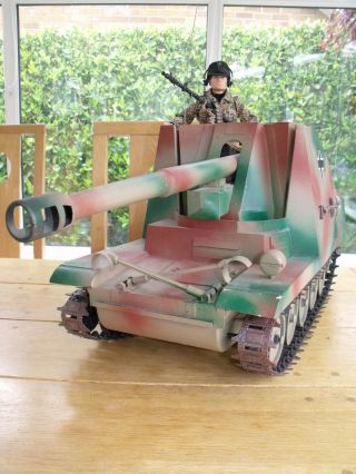 Vintage Action Man German Panzer Commander And Custom Built 1/6th Scale Tank