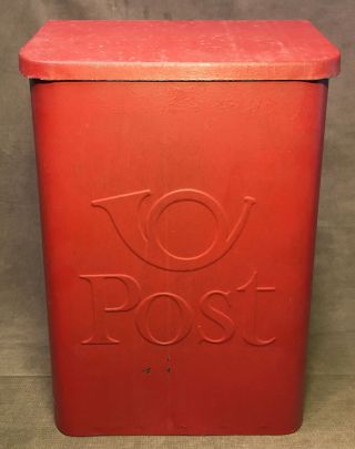 Vintage Metal Post Mail Box Swedish Letter Holder Wall Mount Antique Decor