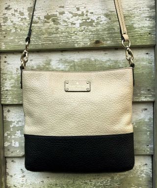 Vintage Kate Spade Bone/black Pebbled Leather Shoulder Crossbody Bag M (offer)