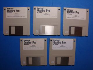 Vintage Borland Quattro Pro For Windows Version 5.  0 3.  5 " Floppy