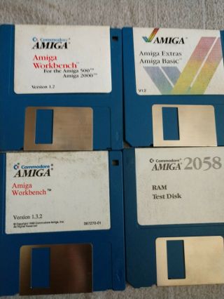Commodore Amiga Os Workbench 1.  2,  1.  32,  Ram Test,  3.  5 " Floppy Disks