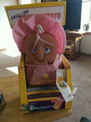 Vtg 1987 Small Fry Couch Potato Baby Girl Plush Doll w Sack Coleco Box 2