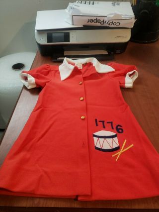 Vintage B Altman Co Childs Girls Size 6 Polyester Dress Red,  Patriotic 1776