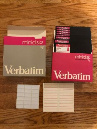 10 Verbatim Minidisks Blank Floppy Disks 5.  25” Vintage Computer C64 Apple Ii