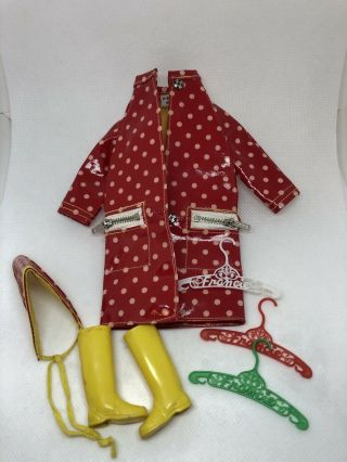 Vintage Barbie Francie Polka Dot Raindrops Outfit Item 1255 Authentic 1966