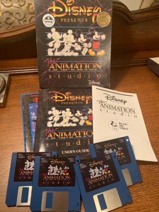 Vintage Disney The Animation Studio Ibm Pc Big Box Software Complete Set
