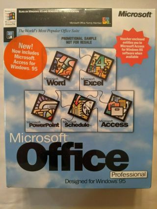 Microsoft Office Professional For Windows 95 On 3.  5 " Floppy Disk - Nos