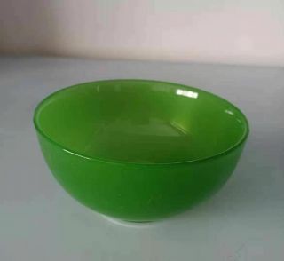 Antique Qing Period Chinese Emerald Jade Coloured Green Peking Glass Dish Bowl