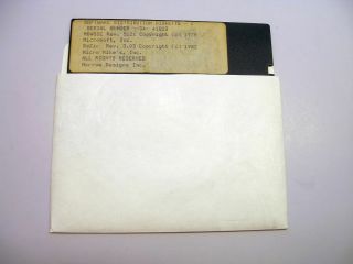 Microsoft Mbasic 5.  21 Disk By Morrow Designs For Cp/m,  1982
