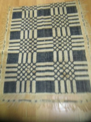 Antique Early Wool Coverlet For Baby Or Doll Bed Primitive Crib