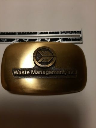 Vintage Waste Management Inc Belt Buckle Sanitation Garbage Services Employee