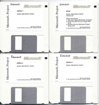Vintage Collector Floppy - Microsoft Project Apple Macintosh Series Version 3.  0
