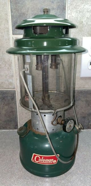 Vintage 1965 Green Coleman Two - Mantle Lantern 220 F,  228 F