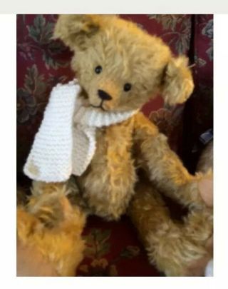 Antique Style Bear By Dona Mccurry/cuddly Cubs,  Shoe Button Eyes,  Straw Stuffed