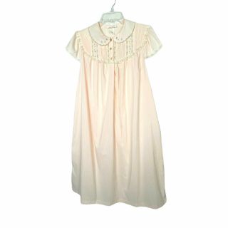 Vintage Barbizon Lace Floral Embroidery Size M Nightgown Peach