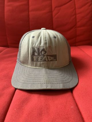 Vintage 90s No Fear Spell Out Logo Snapback Hat Cap Made In Usa Logo Spellout