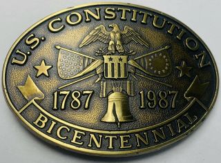 Vintage Bicentennial Of Usa 1776 - 1976 Belt Buckle America Eagle Star