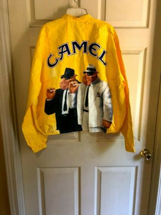 1992 Vintage Joe Camel Promo Yellow Tyvek Windbreaker Jacket Size Xl 44 - 46