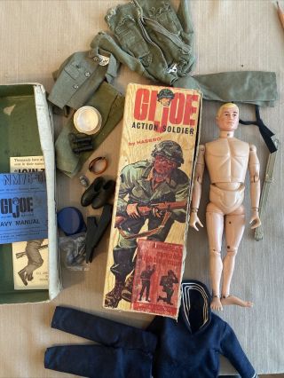 1964 Gi Joe Vintage Action Soldier With Accessories,  Clothing,  & Hasbro Box