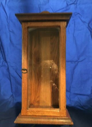 Vintage Stained Wood & Glass Wall Decorative Display Box