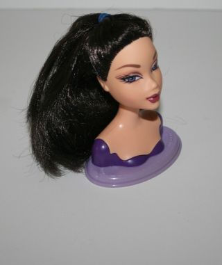 My Scene Barbie Doll Swappin ' Styles Nolee Head Dark Hair Side Look - Rare 2