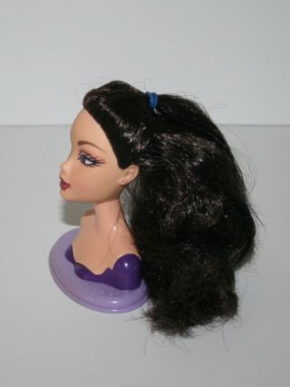 My Scene Barbie Doll Swappin ' Styles Nolee Head Dark Hair Side Look - Rare 3