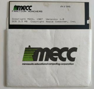 Apple Ii Mecc Fraction Munchers 1987 Apple Ii 5.  25 " Floppy Game