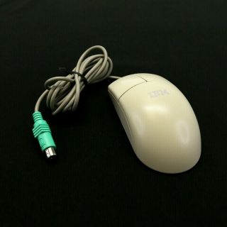 Ibm Wired Ps/2 Mechanical Ball Mouse 2 - Button White 10l6144