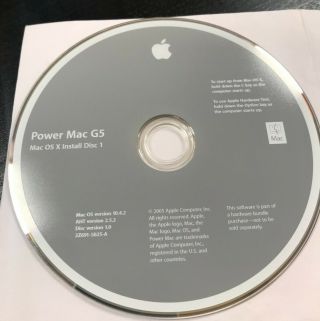Apple Power Mac G5 2005 System 10.  4.  2 Installer Disk - 2z691 - 5025 - A