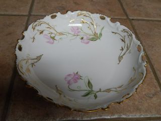 Antique Limoges France Art Nouveau Hp Porcelain Lili Design Bowl