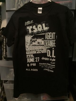 T - Shirt Old Punk Rock Concert Flyer Tsol Agent Orange Di Men 