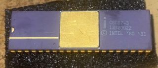 Intel C8087 - 3 Purple Ceramic Gold Ic