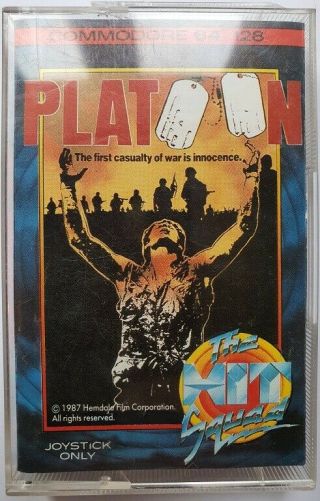 Platoon The Hit Squad Commodore 64/128 Game Cassette Rare Collectable