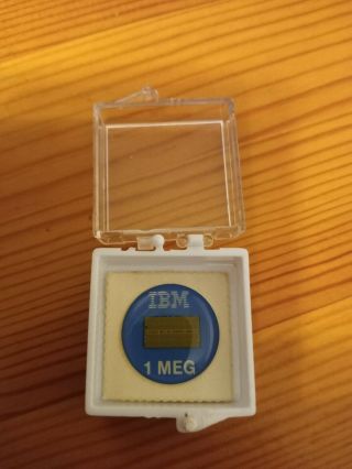 Vintage Ibm 1 Meg Dram Memory Chip (stick - On) Button Resin In Case