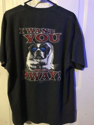 Big Dogs Vintage Dark Gray Black Men’s Graphic Shirt - I Want You To Go Away XL 2