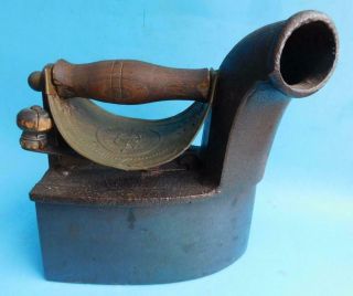 Lovely Antique Cast Coal Iron With Funnel Salter England 1890s Doorstop