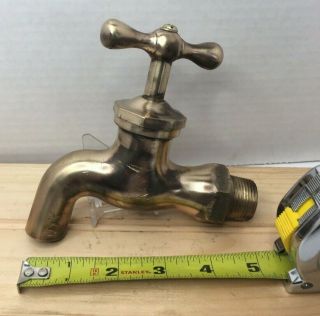 Vintage Industrial Brass Water Faucet Spigot " Large Size " Steampunk Antique
