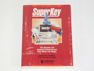 Vtg Borland SuperKey IBM PC XT AT jr Computer Security Software 5.  25 Floppy Disk 3