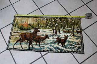Vintage Deer Buck Carpet Rug Wall Tapestry Hunting Cabin Decor