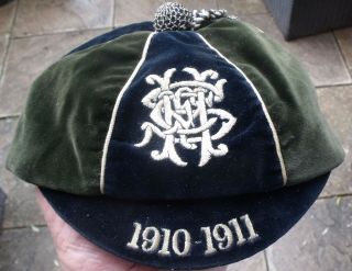 Antique Velvet 1910 - 1911sports School Cap,  Forsyth Glasgow & Edinburgh.