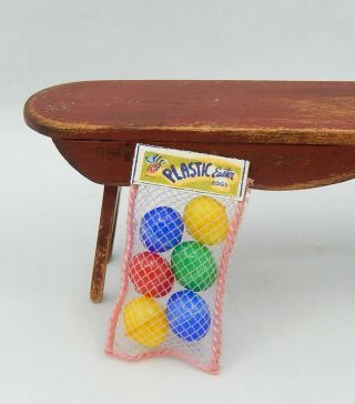 Vintage Plastic Easter Eggs In Bag Artisan Dollhouse Miniature 1:12