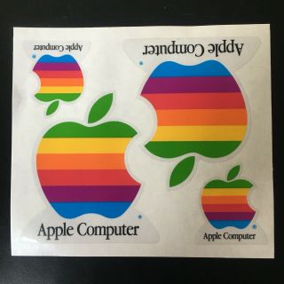 Vintage Apple Computer Rainbow Stickers