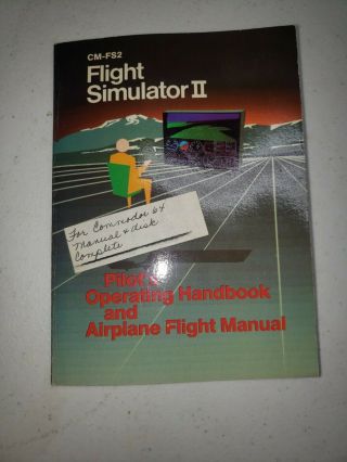 Sublogic Flight Simulator Ii For The Commodore 64 Computer Cm - Fs2 Plus More