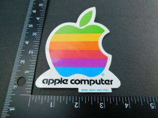Apple Computer Decal Sticker 80s Rainbow Logo Old Stock Vtg