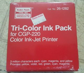 Vintage Radio Shack Trs - 80 26 - 1282 Tri - Color Ink Pack For Cgp - 220 Color Printer