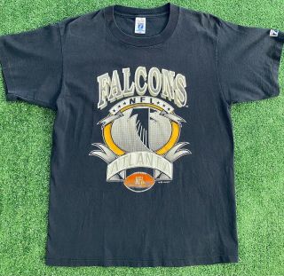 Vintage 90’s Atlanta Falcons Logo 7 T - Shirt Men’s Size Large Black